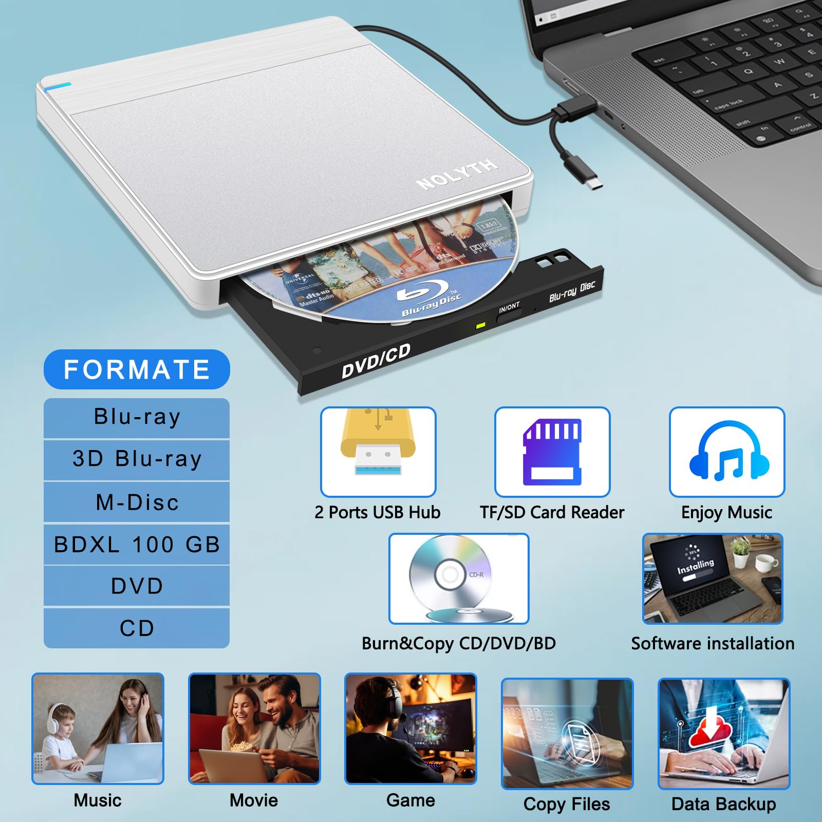 ハナタレナックス DVD Blu-ray Amazon.com: NOLYTH External Blueray/DVD Drive, Portable Bluray